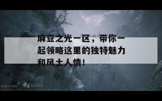 麻豆之光一区，带你一起领略这里的独特魅力和风土人情！
