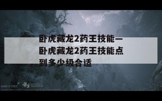 卧虎藏龙2药王技能—卧虎藏龙2药王技能点到多少级合适
