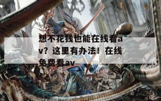 想不花钱也能在线看av？这里有办法！在线免费看av