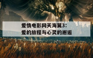 爱情电影网天海翼3：爱的旅程与心灵的邂逅