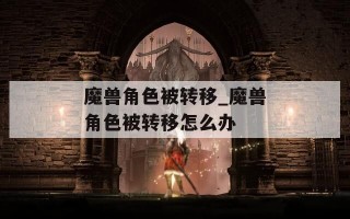 魔兽角色被转移_魔兽角色被转移怎么办