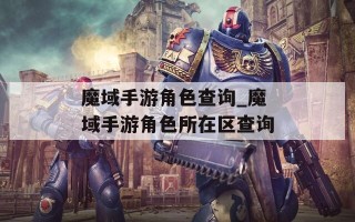 魔域手游角色查询_魔域手游角色所在区查询