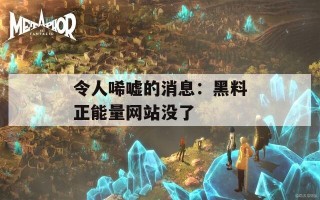 令人唏嘘的消息：黑料正能量网站没了