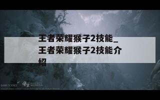 王者荣耀猴子2技能_王者荣耀猴子2技能介绍