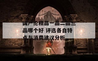 国产伦精品一品二品三品哪个好 评选各自特点与消费建议分析