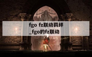 fgo fz联动羁绊_fgo的fz联动