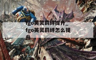fgo英灵羁绊提升_fgo英灵羁绊怎么提升