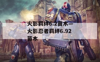 火影羁绊6.2苗木—火影忍者羁绊6.92苗木