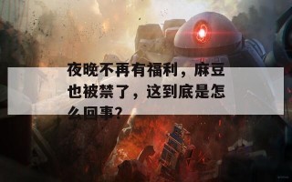 夜晚不再有福利，麻豆也被禁了，这到底是怎么回事？