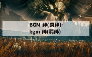 BGM 绊(羁绊)-bgm 绊(羁绊)
