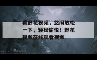 看野花视频，悠闲放松一下，轻松愉悦！野花视频在线观看视频