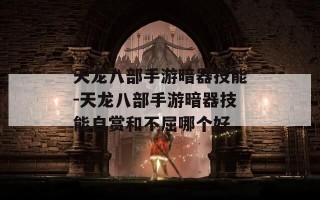 天龙八部手游暗器技能-天龙八部手游暗器技能自赏和不屈哪个好