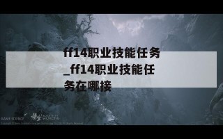 ff14职业技能任务_ff14职业技能任务在哪接