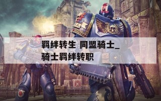 羁绊转生 同盟骑士_骑士羁绊转职