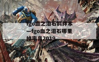 fgo血之泪石羁绊本—fgo血之泪石哪里掉率高2019