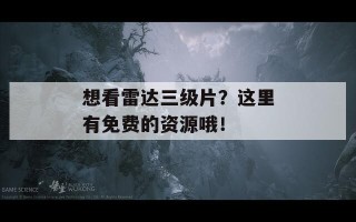 想看雷达三级片？这里有免费的资源哦！