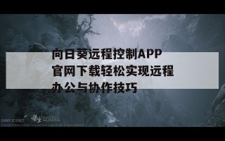 向日葵远程控制APP官网下载轻松实现远程办公与协作技巧