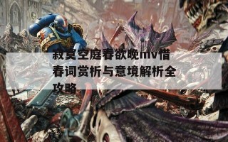 寂寞空庭春欲晚mv惜春词赏析与意境解析全攻略