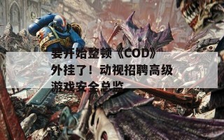 要开始整顿《COD》外挂了！动视招聘高级游戏安全总监