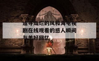 追寻灿烂的风和海电视剧在线观看的感人瞬间与美好回忆