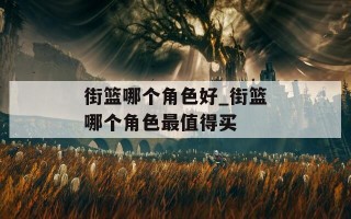 街篮哪个角色好_街篮哪个角色最值得买