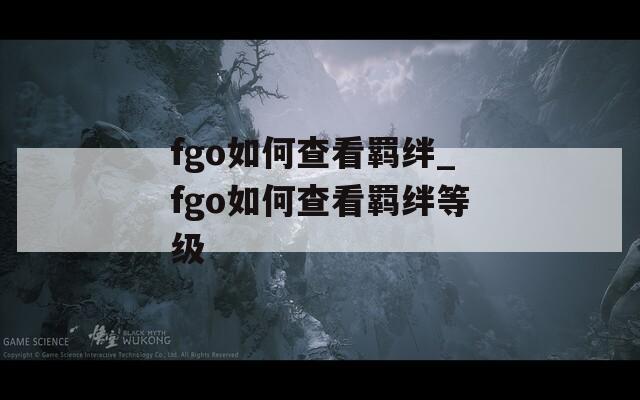 fgo如何查看羁绊_fgo如何查看羁绊等级-第1张图片-一粒游戏网