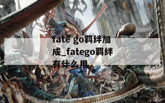 fate go羁绊加成_fatego羁绊有什么用-第1张图片-一粒游戏网