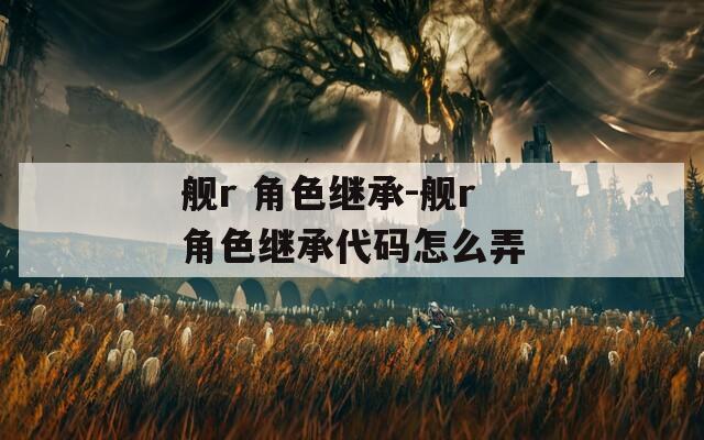 舰r 角色继承-舰r角色继承代码怎么弄-第1张图片-一粒游戏网